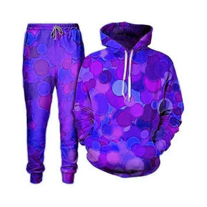 Ensemble sweat-shirt et pantalon de survêtement d'hiver personnalisé avec fermeture éclair, imprimé sérigraphié, grande taille, haute qualité, unisexe, vente en gros - Product Image 2