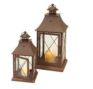 New Trending Factory Selling <b>Large</b> Size Bronze Finish Metal & Glass <b>Lantern</b> With Superior Quality for Hotel & Restaurant - Product Image 2