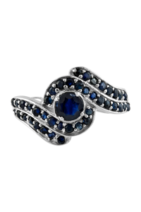 Anillo de Zafiro Azul en Plata de Ley 92.5 KLSR-10678 - Product Image 2