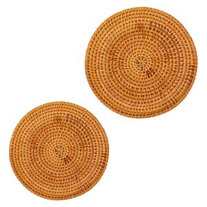 Hot Trend WOVEN RATTAN CHARGER <b>PLATE</b> PLACEMATS Stylish Dining Rattan <b>Mat</b> Wall Hanging Accent and Table Setting - Product Image 1