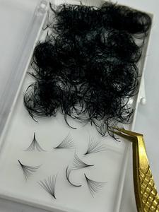 10D <b>Premade</b> Volume <b>Fans</b> Short Stem Cashmere Matte Black Synthetic Hair Eyelash Extensions Private Label - Product Image 5