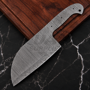 Cuchillo de Chef Serbio de Acero de Damasco Hecho a Mano con Hoja Recta Tipo Drop Point, Hoja en Bruto, OEM ODM Disponible, Alta Calidad - Product Image 1