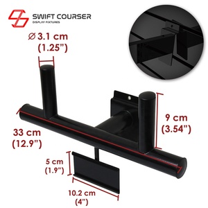 Showroom Slat Wall Mounted Mountain Bike LED Light Rings Rack Adjustable Display Stand - Product Image 2