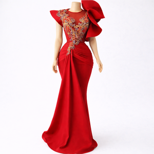 Vestido de noche de sirena con lentejuelas doradas |   Vestido de un solo hombro para la alfombra roja |   Vestido de Gala Formal Ajustado de Lujo con Largo Dramático hasta el Suelo - Product Image 4