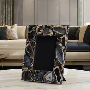 Cadre photo en marbre agate incrusté, fait à la main, luxueux, élégant, décoration d'intérieur, cadeau, cadre photo pour salon, décoration de pièce, marbre - Product Image 3