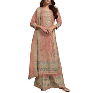 Costumes Shalwar Kameez pour femmes indiennes et pakistanaises de qualité supérieure, ensembles de robes en soie pour femmes, vente en gros - Product Image 1