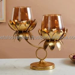 Bougeoir fini en métal brillant de meilleure conception Centre de table de mariage Bougeoir votif Fait à la main - Product Image 3