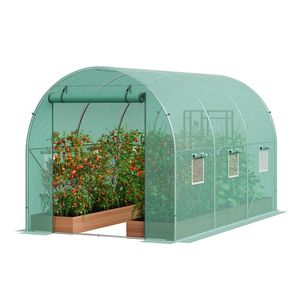 Serre tunnel portable robuste 10x6.6x6.6 FT avec portes moustiquaires à double fermeture éclair et 6 fenêtres moustiquaires pour jardins de plantes exotiques - Product Image 1