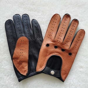Guantes de Conducción de Cuero de Ciervo Genuino Personalizados para Hombre y Mujer, Tejidos con Tiras de Piel de Ciervo - Product Image 2