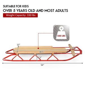 Slitta Invernale Classica in Plastica a Doppio Uso per Divertimento all'Aperto, con Barra di Sterzo Pre-Forata e Design per Posizione Seduta/Sdraiata - Product Image 5