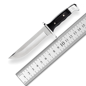 มีดโบวี่ LEGACY BLADES พรีเมียม ทำมือจากเหล็กกล้าคาร์บอนสูง สำหรับล่าสัตว์และตั้งแคมป์ ปลายมีดแบบ Drop Point ด้ามไม้ พร้อมปลอกหนัง - Product Image 1