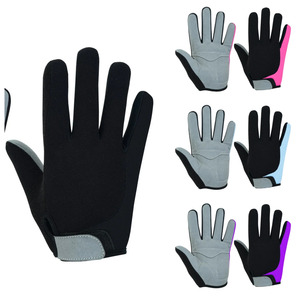 Gants de cyclisme noirs et gris à doigts entiers, unisexes, toutes saisons, respirants, en polyester, fermeture à enfiler, évacuation de l'humidité, antidérapants - Product Image 6