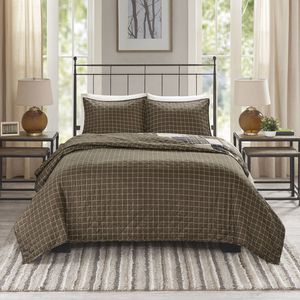 3 pezzi trapunta reversibile con stampa nera/marrone per biancheria da letto King/Cal King - Product Image 5