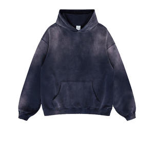 Sudadera con capucha para hombre, estilo vintage, con efecto lavado, teñido anudado, estampado 3D, lavado ácido, de algodón de gramaje alto, felpa francesa, oversize, al por mayor - Product Image 4