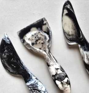 Marble Pattern Resin <b>Cheese</b> <b>Knife</b> <b>Set</b> Food Grade White Swirl Dishwasher Safe Eco-Friendly Butter Spreader <b>Cheese</b> Cutting Tools - Product Image 4