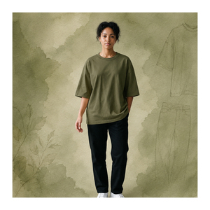 Premium Women's Casual <b>Bow</b> Collar 100% Cotton Plain Oversized T-Shirts Export Quality Custom OEM Private Label Bulk Wholesale - Product Image 4
