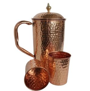 Ensemble de carafes en cuivre pour thèmes artistiques de centre de table, service d'eau, ensemble métallique avec verres, durable, réutilisable, pour la cuisine - Product Image 6
