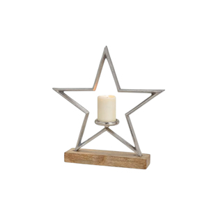 Silver Metal Double Heart Pillar Candle Holder Wooden Base Stand Tabletop <b>Valentine</b> Centerpiece Home <b>Decor</b> - Product Image 2