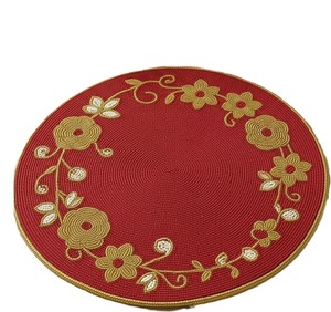 Set de table en verre brodé de perles en forme de cœur pour la maison, idéal pour les repas festifs, les cafés, décoration de table haut de gamme, pièce maîtresse. - Product Image 3