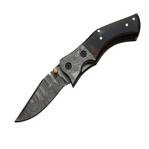 Couteau pliant LEGACY BLADES OEM en acier Damas, manche en bois de noyer, couteau tactique EDC pour le camping, la chasse, couteau de poche, fabrication en usine - Product Image 1