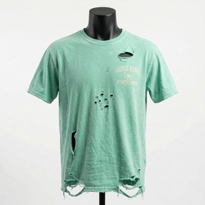 T-shirts tendance unis et déchirés, 100 % coton, légers, style streetwear, t-shirt déchiré - Product Image 1