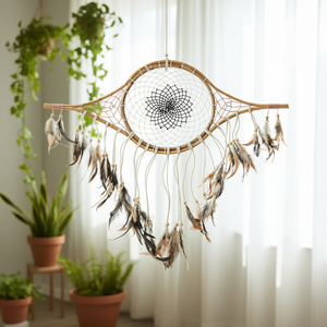 Attrape-rêves en bambou - Décoration d'intérieur élégante et écologique - Product Image 3