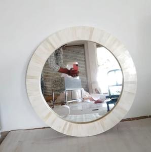 Espejo de Pared con Incrustaciones de Hueso con Acabado Antiguo, Decoración de Interior - Product Image 1