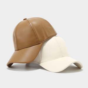 Gorra de Béisbol de Cuero Sintético Estilo Europeo-Americano para Otoño, para Personas de Mediana Edad y Mayores, con Visera, Protección Solar, Estilo Vintage, en Oferta - Product Image 3
