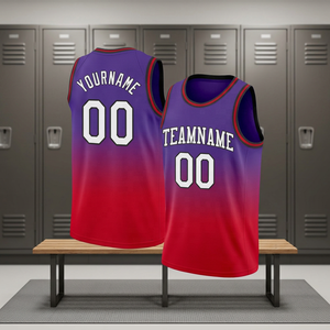Maillot de basket-ball sublimé personnalisé, noir et rouge, sans manches, coupe athlétique, pour adulte - Product Image 2