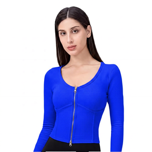 เสื้อโยคะแขนยาวสำหรับผู้หญิง ซิปด้านหน้า ระบายอากาศ แห้งเร็ว ผ้า SMART FABRIC เป็นมิตรกับสิ่งแวดล้อม ทรงปกติ แขนยาวเต็มตัว - Product Image 2