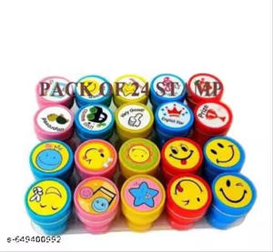 Paquete de sellos de emoticonos coloridos (20 piezas) – Perfecto para recompensas en el aula, álbumes de recortes y regalos, manualidades creativas y herramientas para el aula - Product Image 1