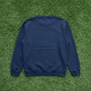 Mens <b>Navy</b> Blue Crewneck Sweatshirt Oversized Pullover Long Sleeve Casual Minimalist Streetwear Fashion <b>Top</b> - Product Image 5