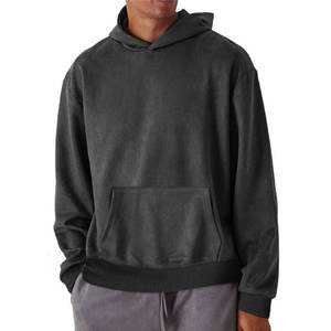 Sweat-shirt à capuche uni pour homme, coupe classique, en molleton de coton, décontracté, avec poche avant, pour l'automne - Product Image 1