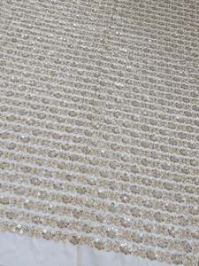 Tissu en gros pour broderie de perles, tissu textile fantaisie, dentelle à sequins, organza pour fabricants de robes de mariée, abayas et caftans, OEM mondial - Product Image 4