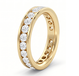 Anillo de Eternidad con Diamantes, Corte Brillante Redondo, Joyería Fina Clásica, Anillo de Compromiso, Diamantes Naturales y Cultivados en Laboratorio - Product Image 2