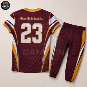 Uniforme de Fútbol Personalizado por Sublimación, Ligero, Transpirable, en Color Marrón y Dorado, de Alto Rendimiento, para Equipos, OEM ODM - Product Image 5