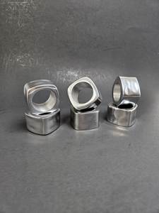 Hand Casted <b>Silver</b> <b>Napkin</b> Rings Table Accessories Decorative <b>Napkin</b> Ring For Dinnerware Use Hotel Event Supplies Decor - Product Image 5