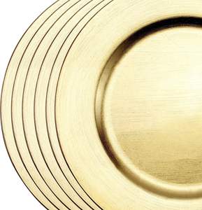 Plato de Presentación Redondo Dorado Ecológico para Bodas, de Acero Inoxidable Pulido, Diseño Glamuroso Estilo Americano - Product Image 5