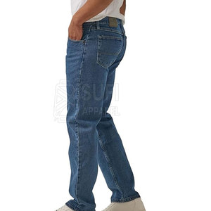Jeans Clásicos de Hombre de Cintura Media y Pierna Recta, Tela 100% Algodón Resistente, Estilo Tradicional de Cinco Bolsillos para Uso Diario Informal - Product Image 4