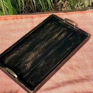 Plateau de service en bois moderne de haute qualité, écologique, pour collations, thé, boissons, petit-déjeuner, vaisselle de cuisine, style tribal, qualité commerciale - Product Image 5