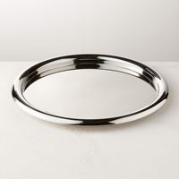 Großhandel Luxuriöses Rundes Silbernes Metall-Serviertablett für Hotels mit Elegant Hochglanzpolierter Oberfläche Moderne Wohndekoration
