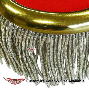 Epaulettes de Tela Roja y Flecos de Hilo Dorado, Hechos a Mano, Ecológicos, Estilo Napoleónico, Personalizables, Vintage Francés, Ceremoniales - Product Image 3