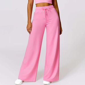 Women Plus Size Winter <b>Flared</b> Joggers Sweatpants Elastic Waist Flat Front Sport Casual Baggy Trousers - Product Image 4