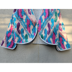Handmade Ikat <b>Quilted</b> <b>Jacket</b> for Women Reversible Cotton Blazer Floral Stripe <b>Pattern</b> Spring Autumn Outerwear gift for her - Product Image 5