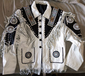 Mens Western <b>Fringe</b> Leather <b>Jacket</b> Handmade Beaded Cowboy Style Genuine Leather Coat Custom Wholesale Men's <b>Jackets</b> Low Price - Product Image 5