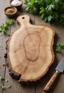 Tabla de cortar de madera hecha a mano de calidad premium para uso en la cocina, para cortar verduras, frutas, carne, pan y queso. - Product Image 2