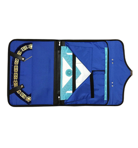 Étui pour tablier de maçon de loge bleue, style provincial, faible MOQ, avec collier de maçonnerie du Rite Français en cuir bleu, Régalia Premium - Product Image 3