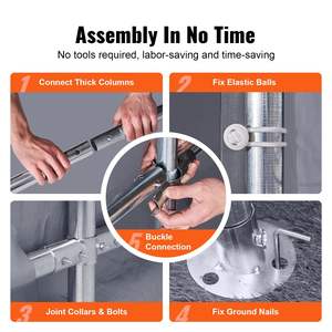 Cobertizo de Exterior Compacto y Duradero de 6x8 Pies, Instalación Instantánea, Puerta Enrollable, Ventanas Transpirables, Almacenamiento Durante Todo el Año, Modelo para Motocicletas - Product Image 5