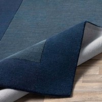 Grand tapis en laine bleu, tapis tufté à la main Borderloom, tapis de qualité supérieure, tapis pour salon, chambre à coucher, revêtement de sol, décoration intérieure