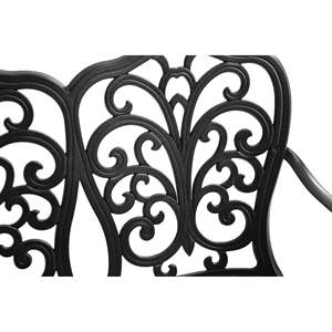 Nero in fusione di alluminio mobili da esterno con Design floreale rosa Patio panca da giardino per parco prato Patio per cortile - Product Image 4